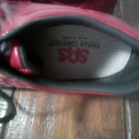 SAS Tripad Comfort Cherry Red Leather Free Time Womens Walking Shoes Size 10N - Picture 5 of 8